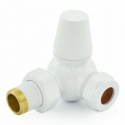 Faringdon Corner Thermostatic Radiator Valves - White