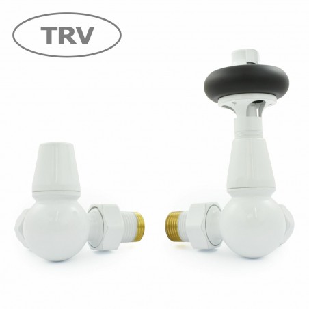 Faringdon Corner Thermostatic Radiator Valves - White