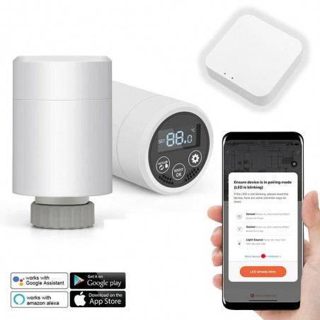 Nova Zigbee Smart WiFi Programmable Thermostatic Radiator Valves & Gateway