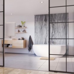 Grey Volterra Matt Marble - Showerwall Panels