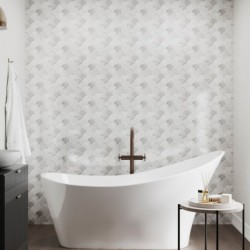 Marble Scallop Patterned Acrylic - Showerwall Panel