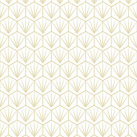 White & Mustard Deco Tile Patterned Acrylic - Showerwall Panel - Swatch