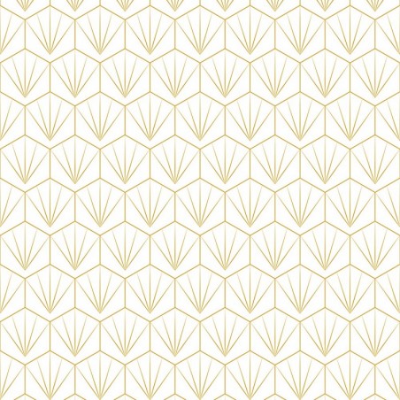 White & Mustard Deco Tile Patterned Acrylic - Showerwall Panel - Swatch