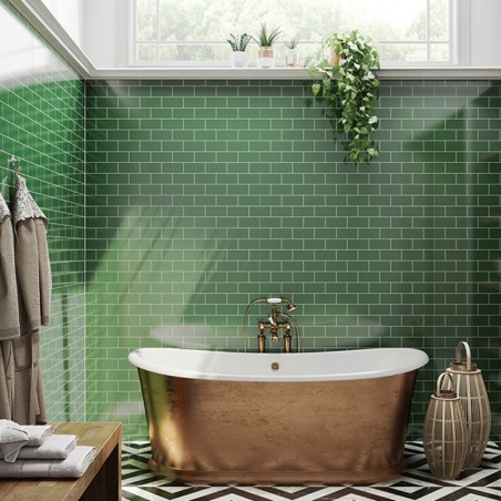 Emerald Subway Patterned Acrylic - Showerwall Panel