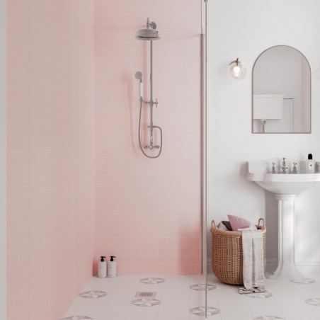 Blush Subway Patterned Acrylic - Showerwall Panel