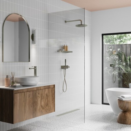 Grey Vertical Tile Patterned Acrylic - Showerwall Panel