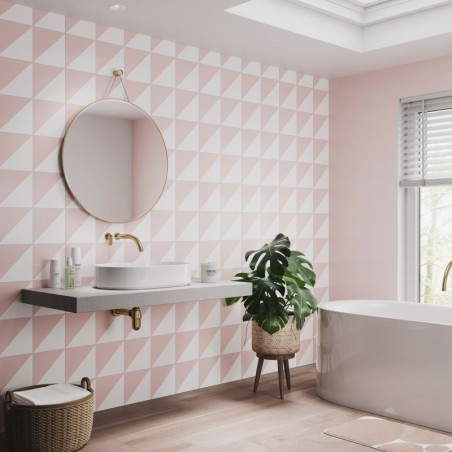 Blush Grafito Tile Patterned Acrylic - Showerwall Panel