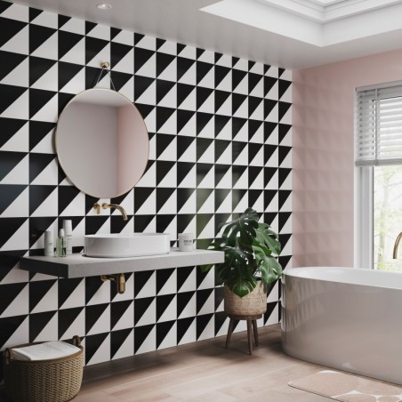 Black Grafito Tile Patterned Acrylic - Showerwall Panel