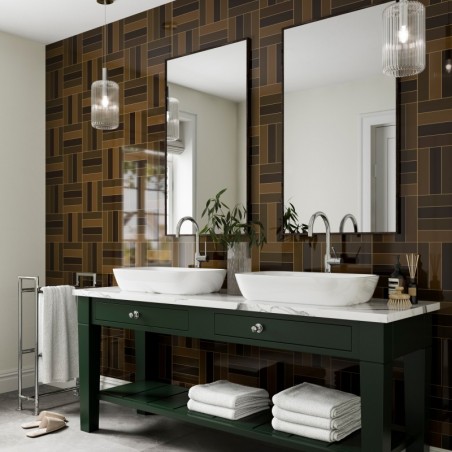 Bronze Square Parquet Acrylic - Showerwall Panel