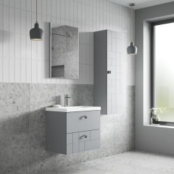 Blocks Satin Grey 400 x 1200mm Bathroom Cabinet