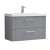 Deco Satin Grey 800mm Wall Hung 2 Drawer Vanity Unit with Mid-Edge Basin - Main