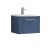 Deco Satin Blue 500mm Wall Hung Single Drawer Vanity Unit with Curved Basin - Main