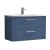 Deco Satin Blue 800mm Wall Hung 2 Drawer Vanity Unit with Curved Basin - Main