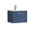 Deco Satin Blue 500mm Wall Hung Single Drawer Vanity Unit with Minimalist Basin - Main