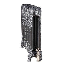 Shaftsbury Cast Iron Radiator - 540mm High - Natural Cast Base With Pewter Highlight