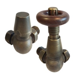 Antique Bronze Traditional Thermostatic Corner Radiator Valves