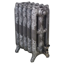 Oxford Cast Iron Radiator - 570mm High - Natural Cast Base With Pewter Highlight