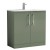 Arno Satin Green 800mm Freestanding 2 Door Vanity Unit with Minimalist Basin - Main