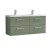 Arno Satin Green 1200mm Wall Hung 4 Drawer Vanity Unit with Double Basin - Main