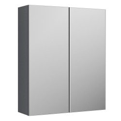 Arno Gloss Cloud Grey 600mm Wall Hung Mirror Unit - Gloss Mid Grey - Main