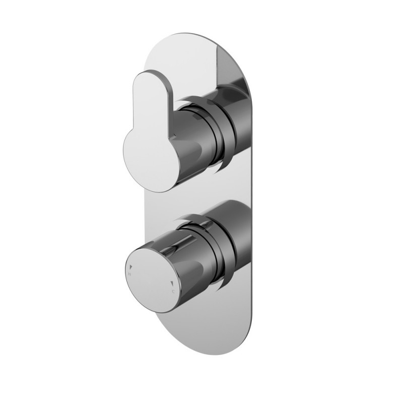 Arvan Twin Thermostatic Valve With Diverter - Main Arvan Twin Thermostatic Valve With Diverter - Main