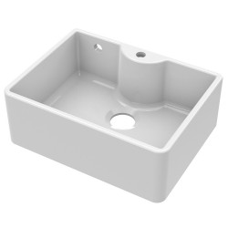 Fireclay Butler Sink with Tap Ledge, Tap Hole & Overflow 595 x 450 x 220mm - Main