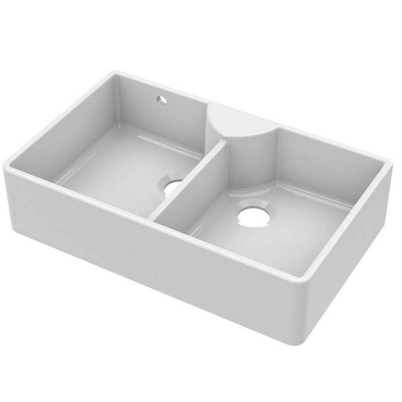 Fireclay Butler Sink  with Stepped Weir & Overflows 895 x 550 x 220mm - Main