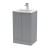 Fluted Satin Grey 500mm Freestanding 2 Door Vanity & Minimalist Ceramic Basin - Main