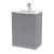 Fluted Satin Grey 600mm Freestanding 2 Door Vanity & Minimalist Ceramic Basin - Main