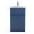 Urban Satin Blue 500mm Freestanding 2 Door & Drawer Vanity Unit & Minimalist Ceramic Basin - Main