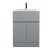 Urban Satin Grey 600mm Freestanding 2 Door & Drawer Vanity Unit & Minimalist Ceramic Basin - Main