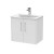 Juno White Ash 600mm Wall Hung 2 Door Vanity With Curved Ceramic Basin - Main