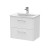 Juno White Ash 600mm Wall Hung 2 Drawer Vanity With Curved Ceramic Basin - Main