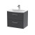 Juno Graphite Grey 600mm Wall Hung 2 Drawer Vanity With Curved Ceramic Basin - Main