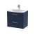 Juno Electric Blue 600mm Wall Hung 2 Drawer Vanity With Curved Ceramic Basin - Main