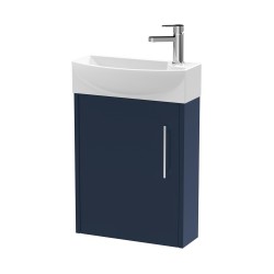 Juno Compact Electric Blue 440mm Wall Hung 1 Door Unit With 1 Tap Hole Basin Left Handed - Technical Drawing