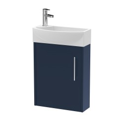 Juno Compact Electric Blue 440mm Wall Hung 1 Door Unit With 1 Tap Hole Basin Right Handed - Technical Drawing