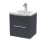 Fluted Satin Anthracite 500mm Wall Hung 2 Drawer Vanity & Mid-Edge Ceramic Basin - Main