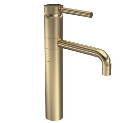 Tec Lever Brushed Brass High Rise Mixer - Main