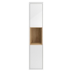 White Gloss/Coco Bolo Coast 350mm Wall Hung Tall Cabinet - Main