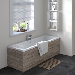 Driftwood 750mm Bath End Panel with Plinth - Insitu
