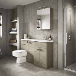 Driftwood 1500mm Full Depth Combination Vanity, Toilet and Storage Unit with Right Hand Basin - Insitu