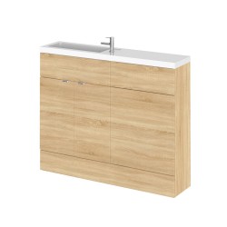 Natural Oak 1100mm Slimline Combination Vanity & Toilet Unit - Main
