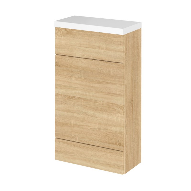 Natural Oak 500mm Slimline Toilet Unit with Polymarble Top - Main