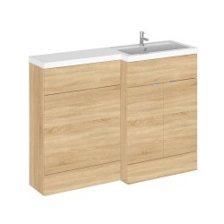 Natural Oak 1200mm Full Depth Combination Vanity & Toilet Unit with Right Hand Basin - Main