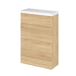 Natural Oak 600mm Slimline Toilet Unit with Polymarble Top - Main