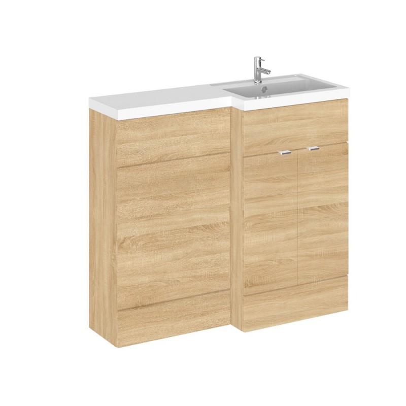 Natural Oak 1000mm Full Depth Combination Vanity & Toilet Unit with Right Hand Basin - Main Natural Oak 1000mm Full Depth Combination Vanity & Toilet Unit with Right Hand Basin - Main