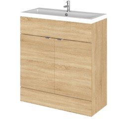 Natural Oak 800mm Full Depth Vanity Unit and Basin with 1 Tap Hole - Main