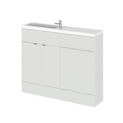 Gloss Grey Mist 1100mm Slimline Combination 2 Door Vanity & Toilet Unit with Basin - Main