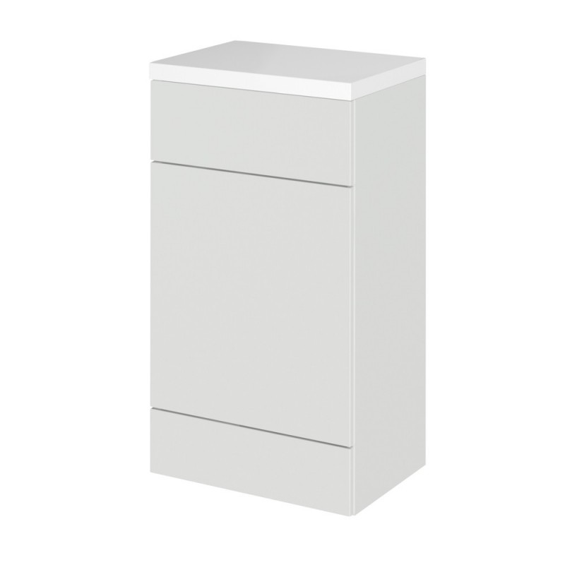 Gloss Grey Mist 500mm Full Depth Toilet Unit with Polymarble Top - Main